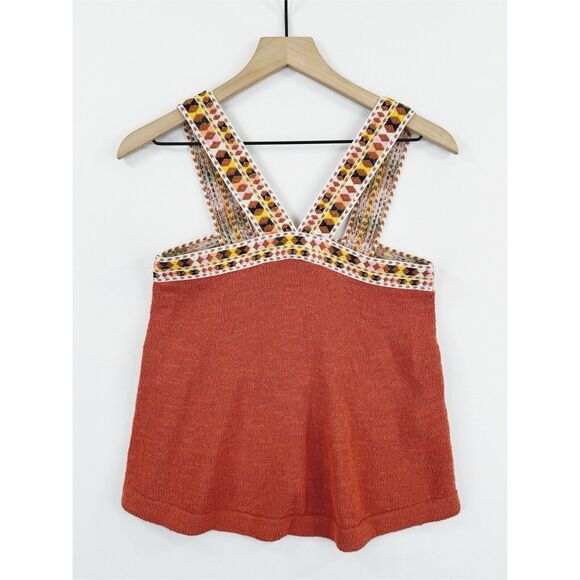 Madewell Top Womens XS Embroidered Halter Bohemian Beach Tropical Festival NWT - Picture 2 of 16